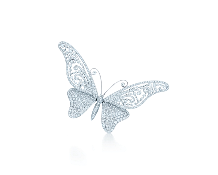 赵薇佩戴以蒂芙尼古董珍藏库为灵感创作的钻石蝴蝶，蝴蝶是蒂芙尼最重要的自然灵感设计之一，已有百余年历史。