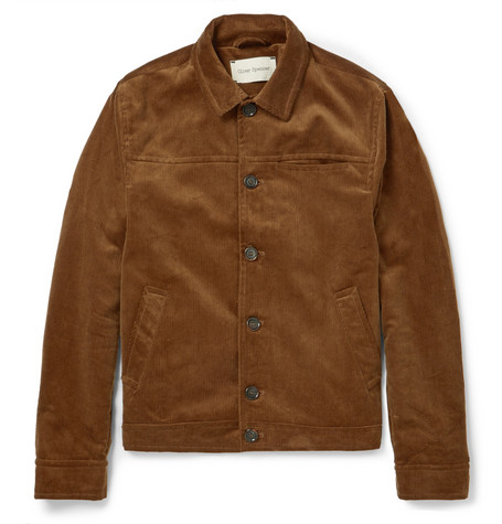 Oliver Spencer 的夹克外套的现代剪裁完美擦肩肥大廓形