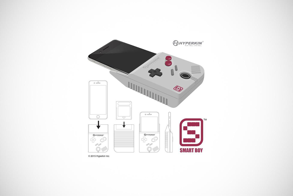 NO.2 Gameboy
有了Smart boy手机一秒变为Gameboy，可以把iPhone手机和游戏卡插进设备中，就可以像玩Game Boy一样玩游戏。并且机身配有另外的充电器，其电池能续航五个小时，让我们回归童年的Game Boy时代。
