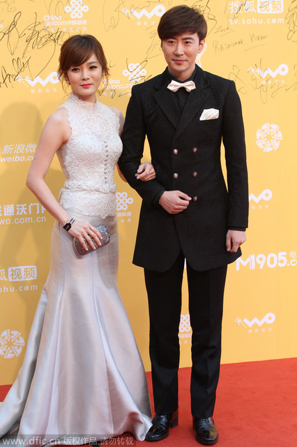 2014年4月16日，北京，第四届北京国际电影节开幕红毯。蔡琳（韩）、高梓淇