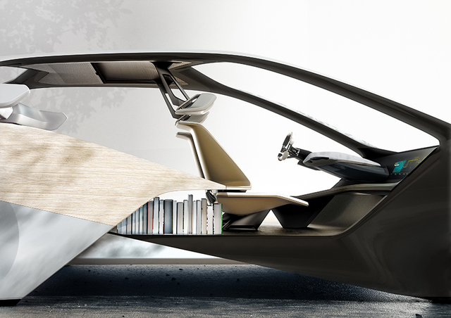 为此，书房式的车厢设计便随着这辆BMW i Inside Future来到CES展会与众人相见。简约舒心的家居式座椅，还有不对称后座都是为了让车内的乘客更好的“面对面”交谈。
