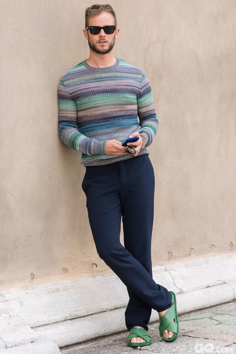 Paolo
Sunglasses: Ray Ban 
Sweater: Missoni
Pants: Armani
Shoes: Fendi

Inspiration: The French Riviera
（法国里维埃拉）