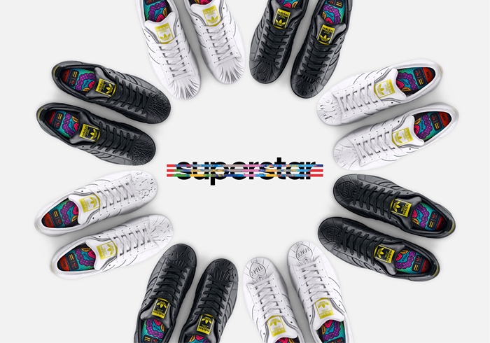 继里程碑式 Supercolor 系列于 3 月惊艳亮相之后，Pharrell Williams 携 2015 秋冬 Supershell 鞋履系列华丽归来。数位由 Pharrell “钦点”的创意先锋人物及好友首次齐聚一堂，共同在 Superstar 这张独特画布上肆意挥洒创作灵感。