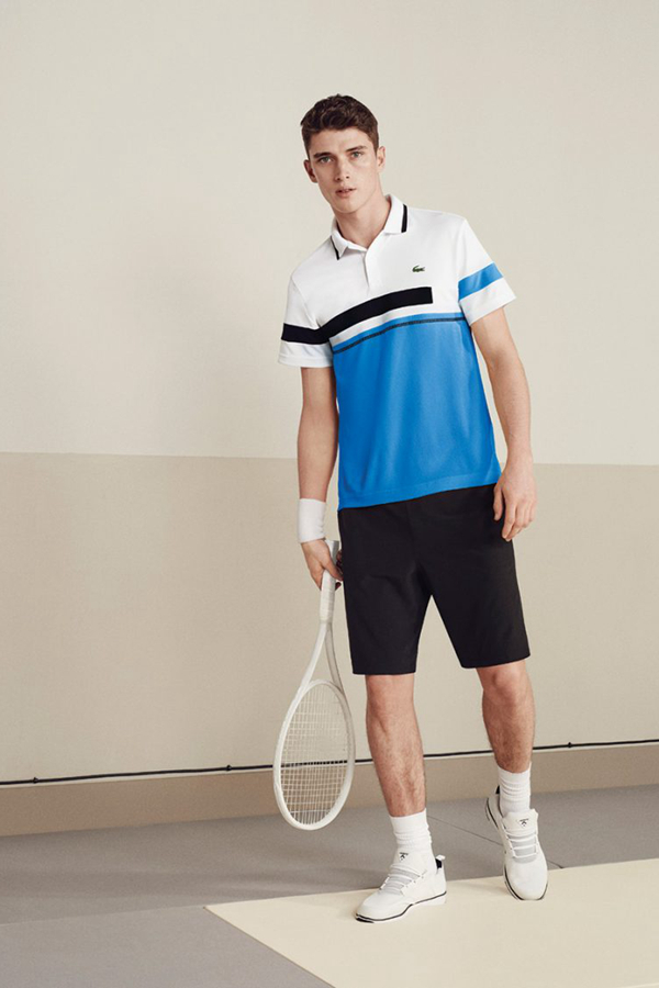 法国品牌Lacoste Sport推出了2016秋冬男士运动装系列，为高尔夫、网球的品味运动，设计同样具有品味的POLO衫、T恤与运动夹克等。在色彩上选择了枣红色、蓝色、橙色这类鲜艳的色彩，更具有运动的活力。